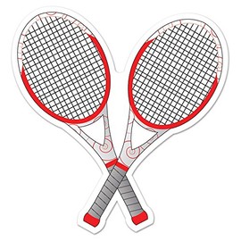 Beistle Tennis Racquets Cutout, 12.5", Multicolor