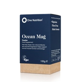 One Nutrition Ocean Mag - Natural Source of Magnesium Hydroxide – Filtered from Fresh Atlantic Sea Water - Easy to Mix with Water or Sports Drinks – 80 Servings - 100g Powder