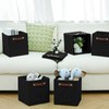FinishingBo 6-Pack Collapsible Fabric Storage Cubes with Handles & Label