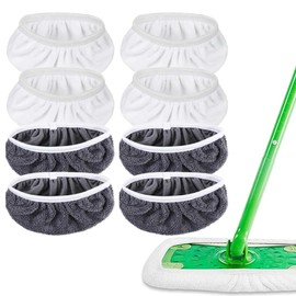 Pack of 8 for Wet Floor Wipes, for Sweeper Mop, Microfibre for Wet, Dry Wet Floor Cloths, Reusable and Ideal for Floor Mops, Wet Dry Starter