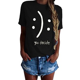 BLACKMYTH Women's T-Shirts Cotton Funny Grahpic Design Casual Short Sleeve Top Tees Black Small