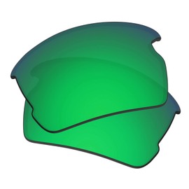 Predrox Green Mirror Flak 2.0 Lenses & Rubber Kits Replacement for Oakley Sunglass OO9295 Polarized