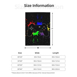 Perinsto Game Joystick Throw Blanket Ultra Soft Warm All Season Gaming Theme Decorative Fleece Blankets for Bed Chair Car Sofa Couch Bedroom 50"X40"