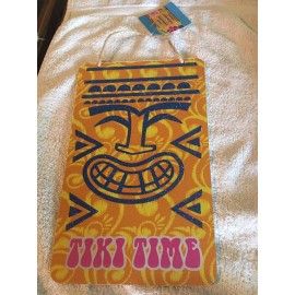 Tiki Time Hanging Door Wall Glitter Decor Sign Wreath  11 x 7