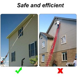 YUET High Pressure Washer Wand Extension Set, Replacement Lance, 8.5 ft 1/4 Inch Quick Connect, 4000 PSI Gutter Cleaning Tool Rod, Roof Cleaner Lance with 5 Pcs Nozzle Tips, 10 Pcs Rubber Ring