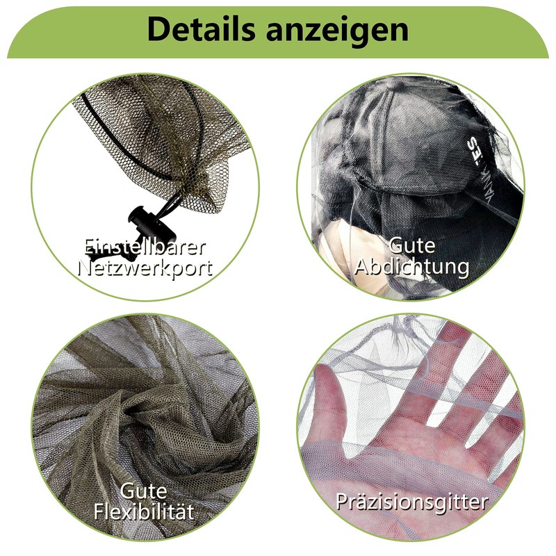 2 Pieces Mosquito Head Net, Nylon Face Net Mesh,Mesh Bug