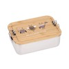 LÄSSIG Children's Lunch Box Stainless Steel and Bamboo Breakfast Box