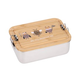 LÄSSIG Children's Lunch Box Stainless Steel and Bamboo Breakfast Box Sustainable Nursery School Lunch Box Stainless Steel Bamboo Nature