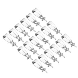 PATIKIL 14x3mm Eye Pin Peg Bail, 60Pcs Stainless Steel Cup Peg Bail Pin Pearl Pendant Connector for Jewelry Making Earring Necklace Bracelet DIY Crafts, Silver