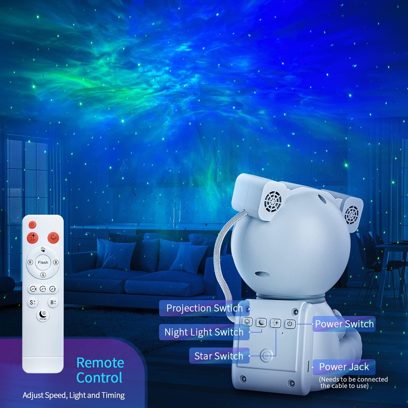 Cayclay Astronaut Galaxy Projector, Star Projector with Timer and Remote,