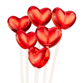 Sparko Sweets Red Heart Twinkle Pops Sugar Free Lollipop, Cherry Flavor, 100 Count, 11 inch Long Lollipop, Handcrafted in USA, Cherry Flavor, 5 lbs - Ideal for Valentine's Day and Weddings
