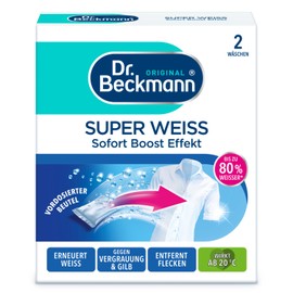 Dr. Beckmann Dr. Beckmann Super Weiß | entfernt Grauschleier | hilft gegen Vergilbungen | die Wäsche wird wieder strahlend Weiß | 2 x 40 g