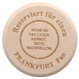 Spruchreif Coasters for Drinks, Wooden Coasters for Drinking Glasses, 2-in-1 Coaster and Lid, Funny Gift for Frankfurt Fans Football
