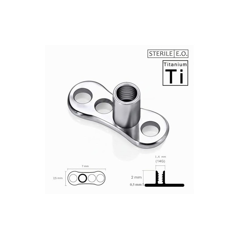 WARRIOR Sterile Piercing Titanium Dermal Anchor G23 ASTM F136-13 with