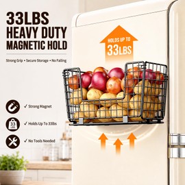 GGIU Magnetic Shelf for Fridge - 3 Pack Fruit & Vegetable Storage Organizer