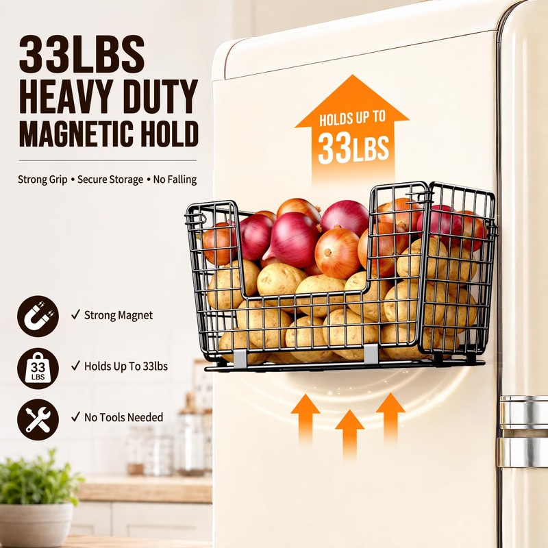 GGIU Magnetic Shelf for Fridge - 3 Pack Fruit &