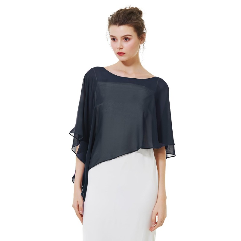 BEAUTELICATE Women's Chiffon Scarf Stole Elegant Cape Cape for Bride