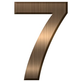 FORYEE House Numbers Plaques Door Numbers, 3D Door Address Numbers Stickers Floating Appearanc for Apartment, Mailbox Signs Numbers, Hotel Room, House (Bronze 7 Number)