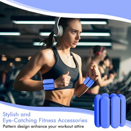 Wrist Ankle Weights for Women, Adjustable Ankle Weights Strength Training Silicone Bracelets Workout Wrist Ankle Weights for Men Women Yoga Running Dance Ankle Arm Leg Weights (2lb) (Blue)