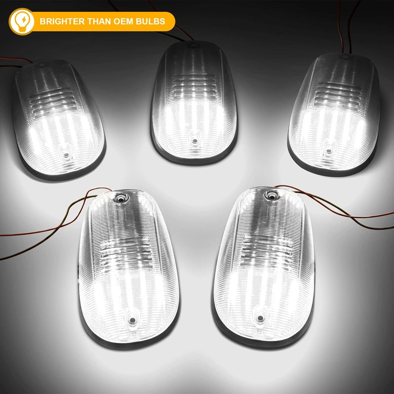 R&F Auto LED Cab Lights 5Pcs Clear Lens Cab Roof