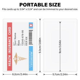 DEEZOMO Medicare Card Holder Protector Sleeve, 12 Pack Transparent & Waterproof Plastic Card Holder for Credit Card License ID Card and Social Security Card Protector