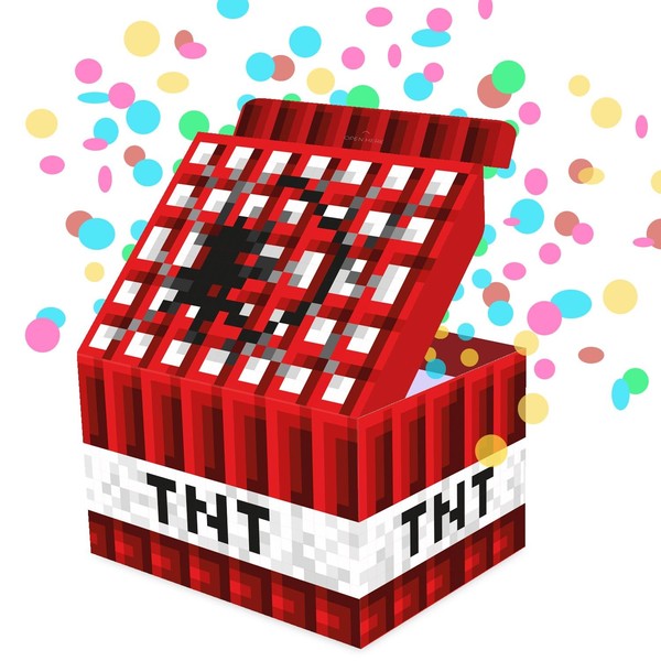 FETTIPOP Gift Box Surprise Exploding KIT (TNT) 7.1x5.5x4.3 in, Confetti