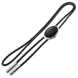 Onyx Black Chalcedony Loop Tie SWANK Japanese Necklace Polar Tie Polo Tie Bolo Tie lt-bc, onyx, onyx (striped agate)