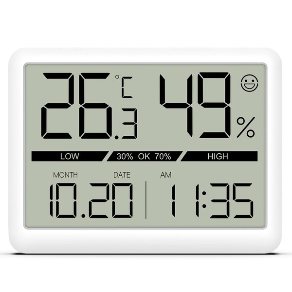 Brifit Indoor Thermometer Hygrometer Digital Thermo-Hygrometer with Large LCD Screen