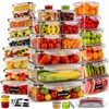 62PCS Thick Food Storage Containers with Airtight Lids for Meal