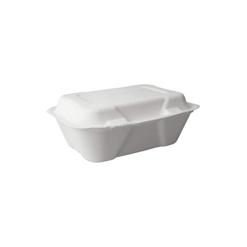 ENCASE Biodegradable Sugarcane Clamshell Takeaway Box 7 x 5 Inch