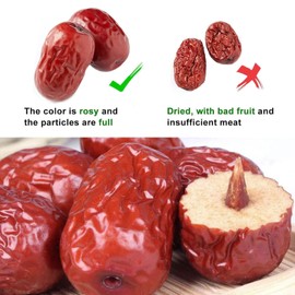 LOPMQRV Red Dates, Chinese Jujube Dates, Dried Red Date Jujubes All-Natural Non-GMO Healthy Dried Fruit 400g