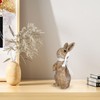 MicoSim Rattan Effect Resin Bunny Easter Decor,Table Rabbit Easter Decorations,Spring