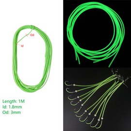 10X Luminous Tube Deep Sea Fishing Soft Plastic Fishing Angling Glow Tubing Tool Attract Fish (1.8mm Inner Diameter, 1M Long)