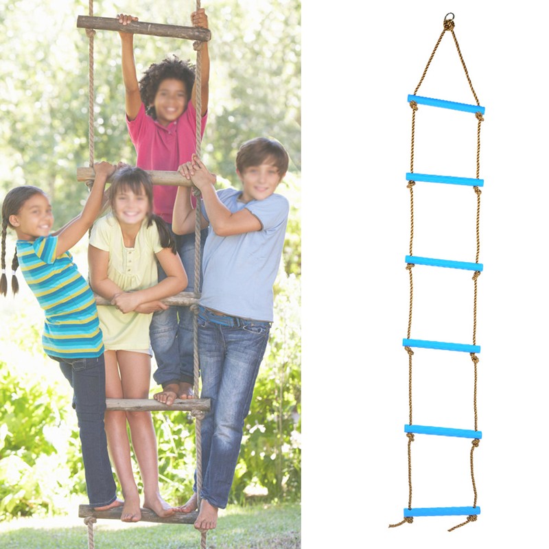 Outdoor Plastic SiX section Children Kids Rope Climbing Ladder Toy