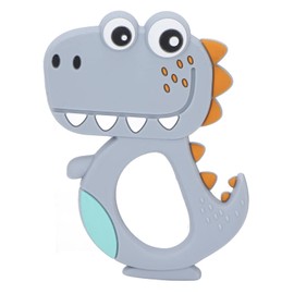 Sonew Baby Beißring Spielzeug, Zahnungshilfe Silikon Beruhigen Babys Zahnfleisch, Dinosaurier Sicheres Silikon Beißring Spielzeug für Säuglinge und Kleinkinder