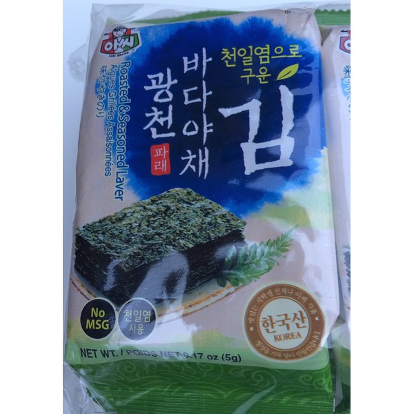 Roasted & Seasoned Seaweed (Laver) 0.17 oz - Pack of 10