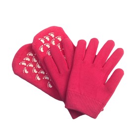 IWOWHERO Gel Moisturizing Spa Gloves and Socks for Hand and Foot Care Hydrating Thermoplastic Gel Nourishing Plant Oils Softens Rosy Red