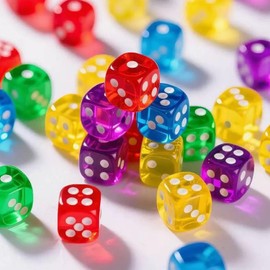 Yelingzhi 15 Color Dice Set, 15 Colorful Acrylic Dice That Changes Your Look with Light, 0.6 inch (16 mm) Sides, TRPG Board Game, Interior Decoration