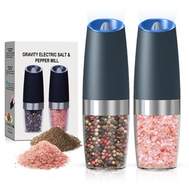 BELRIGO Battery Operated Salt And Pepper Grinder Set 2 Pack (Grey)