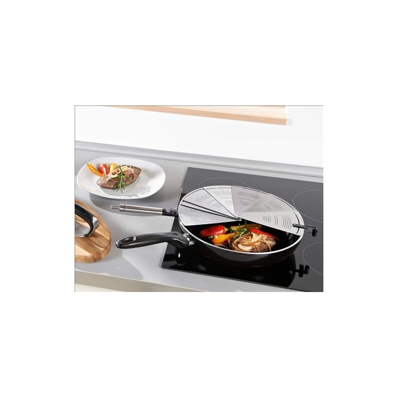 Leifheit ProLine series foldable splash guard, made of stainless steel,