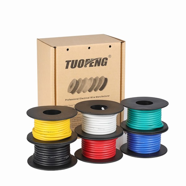 TUOFENG 16awg Wire Flexible Silicone Wire,16 Gauge Tinned Copper Wires
