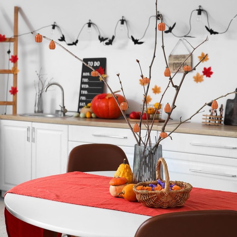 HAIOPS Mini Pumpkins, 50pcs Small Resin Pumpkins Fall Decoration for