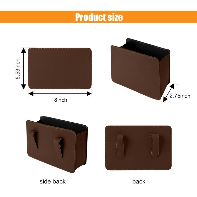 GLSOWEE Car Trash Can, Auto Leather Trash Bin Garbage Organizer