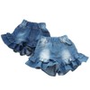 TIBE PINCESS Girls Denim Shorts 2 Layers Ruffles Lace Kids