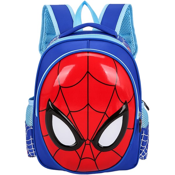 FGen Spider Backpack, Spider Children's Backpack, hero Children's Backpack, Durable Adjustable Nursery Baby Book Bags Boys Girls Primary School Book Backpack, Blue, S