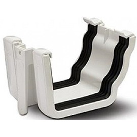 Polypipe RH702W White Sovereign Union Bracket/Joint/Joiner 117x75 High Capacity Ogee Gutter System