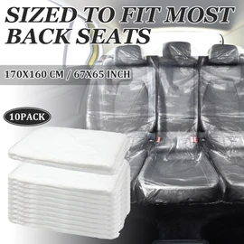 BBTO 10 Pcs Plastic Disposable Car Seat Cover for Car Clear Universal Transparent Seat Covers Protector Vehicle Anti-Dirty Dustproof Waterproof for Auto Truck Bus Accessories