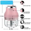 Vegetable Chopper, Electric Garlic Chopper, 250ML USB Rechargeable Mini Blender,