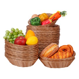 IHDYPPEW 26 Pack 9 Inches Oval Wicker Bread Basket, Woven Serving Baskets, Woven Food Storage Basket for Table, Restaurants, kitchen, Party (9.06 x 5.91 x 2.56 Inch)