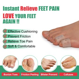 20pcs Pinky Toe Protector Women, Gel Toe Caps, Open Toe Sleeves, Breathable Toe Cushions for Blisters, Corns, Hammer Toes, Toenails Loss (Infused with Aloe Vera Extract)